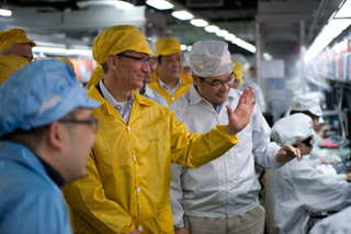 Tim Cook tours Foxconn factory.