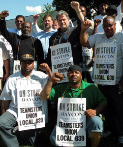 Daycon workers on strike in 2010