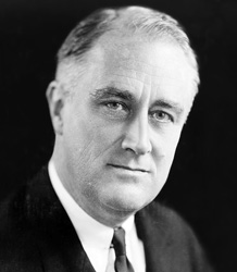 President Franklin D. Roosevelt enacted the first federal minimum wage law in 1938.