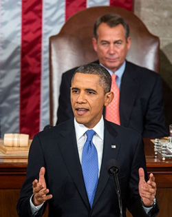 President Obama delivers the 2013 State Of The Union address. He called for a minimum wage increase to $9 by 2015.