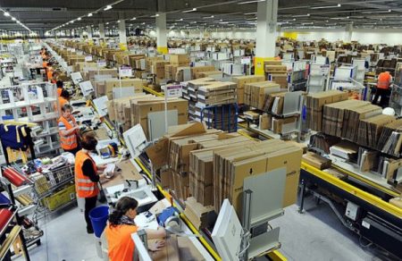 Employees at an Amazon warehouse. Tax breaks for job creation rarely pay off. (Photo: Scott Lewis / Flickr)
