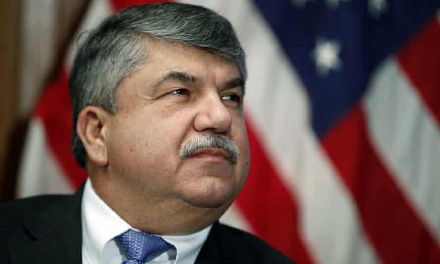 Richard Trumka in Washington DC in April 2017. A burly man with thick eyebrows and a bushy mustache, Trumka was the son and grandson of coal miners.